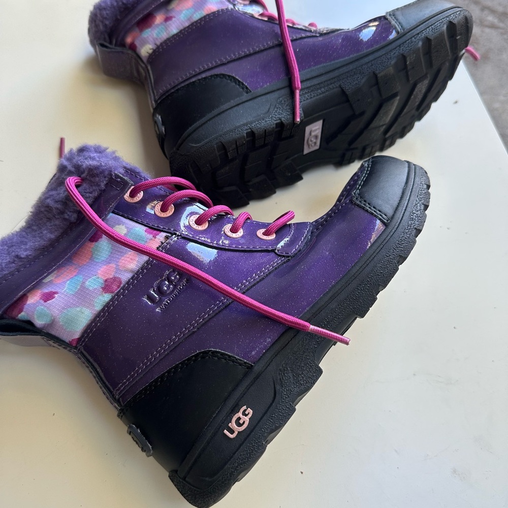 UGG Vibrant Purple and Black Boots with Pink Accents